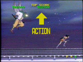 Time Gal & Ninja Hayate (PlayStation) screenshot: Ninja Hayate: One of humorous sequences