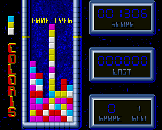 Coloris (Amiga) screenshot: Game Over