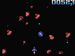Astrododge (ColecoVision) screenshot: Pick up bonus items to gain extra points