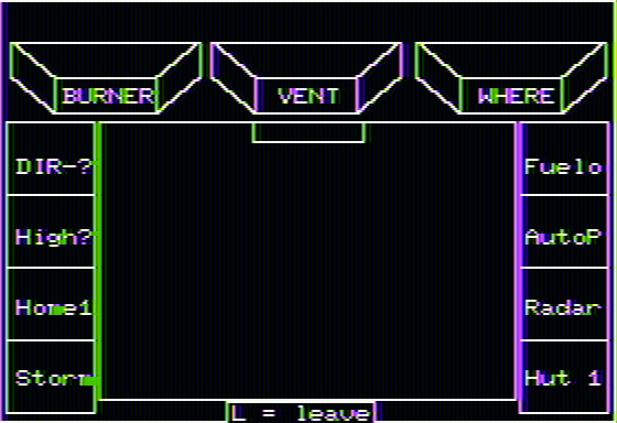 In Search of the Most Amazing Thing (Apple II) screenshot: Controls (shown in the demo)
