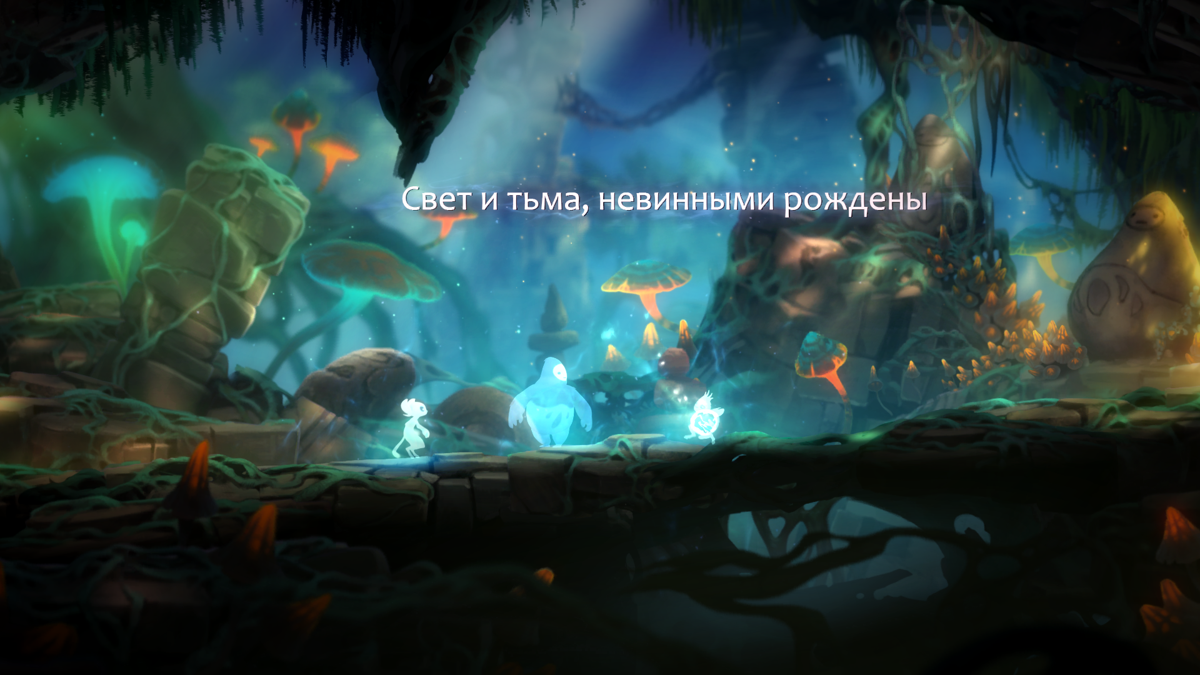 Ori and the Blind Forest: Definitive Edition (Windows) screenshot: The story unfolds in short scenes at certain spots