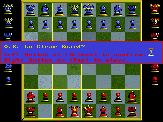 Battle Chess: Enhanced CD-ROM (FM Towns) screenshot: Setup Board feature (English mode)