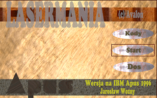 Lasermania (DOS) screenshot: Main Menu