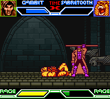 X-Men: Mutant Academy (Game Boy Color) screenshot: Gambit vs Sabretooth