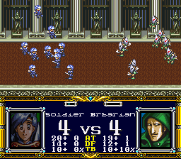 Der Langrisser (SNES) screenshot: quite equal fight