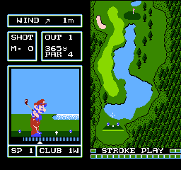 Golf: Japan Course (NES) screenshot: Taking a swing