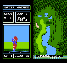 Golf: Japan Course (NES) screenshot: Water hazard