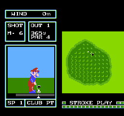 Golf: Japan Course (NES) screenshot: Putting on the green