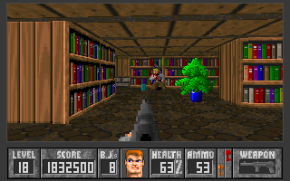 Spear End of Destiny (DOS) screenshot: Achtung! No shouting at the library