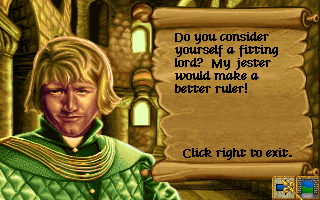 Lords of the Realm (Amiga) screenshot: Getting insulted.