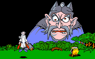 Asterix: Operation Getafix (Amiga) screenshot: The game starts with an animation showing some of the crazy effects of Getafix's potions.
