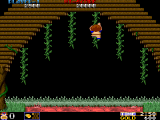 Pyros (Arcade) screenshot: Using the vines.