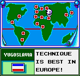 Neo Geo Cup '98 Plus Color (Neo Geo Pocket Color) screenshot: There's quite a few teams to choose from, including Yugoslavia.