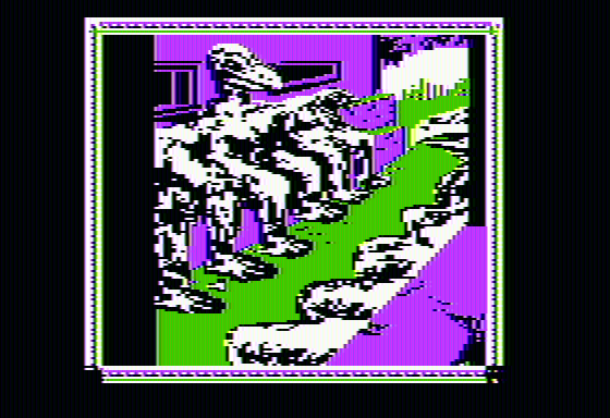 The Crack of Doom (Apple II) screenshot: Sam isn't able to pass this way at the moment