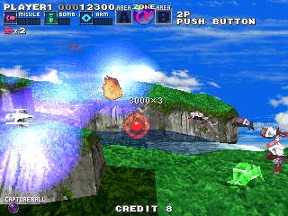 G Darius (Arcade) screenshot: Shining explosions