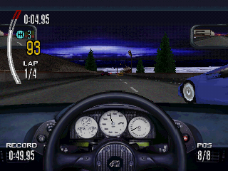 Need for Speed II (PlayStation) screenshot: Night driving