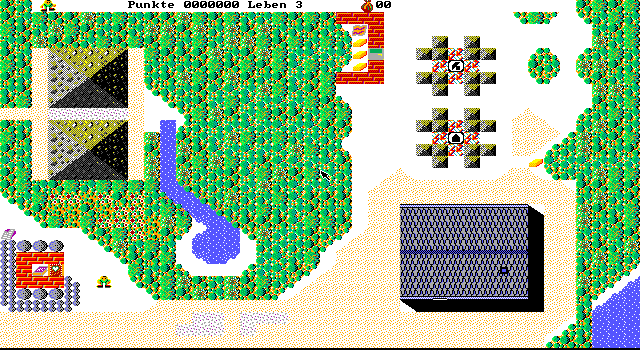 Robot II: Das Labyrinth im Wald (DOS) screenshot: The gameplay screen