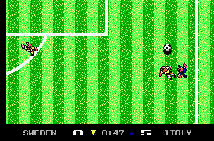 Keith Van Eron's Pro Soccer (DOS) screenshot: Competition Tackle (Outdoor)