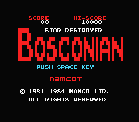 Bosconian (MSX) screenshot: Title screen