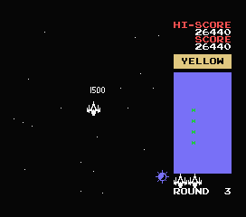 Bosconian (MSX) screenshot: 1500 pts after enemy colony was destroyed