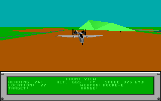 A-10 Tank Killer (DOS) screenshot: Front View (EGA/Tandy)