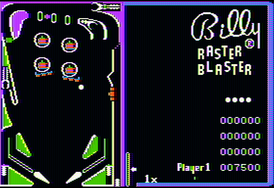 Raster Blaster (Apple II) screenshot: Game in progress