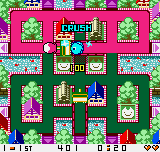 Crush Roller (Neo Geo Pocket Color) screenshot: You can use the rollers to crush the enemies tracking you.