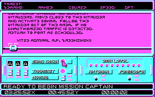 Screenshot of 688 Attack Sub (DOS, 1989) - MobyGames