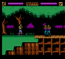 Lethal Weapon (NES) screenshot: The fight on brigde. I don't remember this from movies.