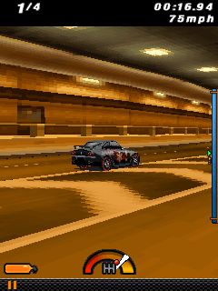 The Fast and the Furious: Pink Slip 3D (J2ME) screenshot: Perspective occasionally changes in the drag race mode