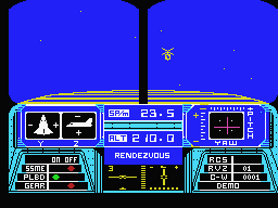 Space Shuttle: A Journey into Space (MSX) screenshot: A satellite ahead