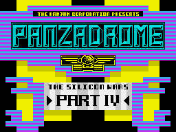 Panzadrome (ZX Spectrum) screenshot: Title screen
