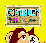 Crush Roller (Neo Geo Pocket Color) screenshot: When you lose all your lives, this continue screen pops up.