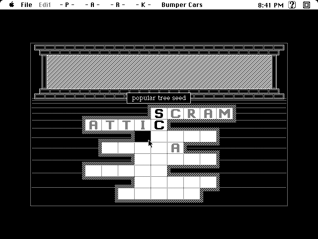 At the Carnival (Macintosh) screenshot: Bumper Cars (B&W)
