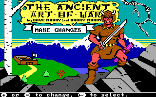 The Ancient Art of War (DOS) screenshot: Main screen (EGA/Tandy)