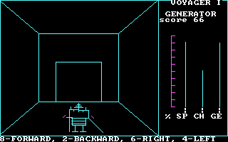 Voyager I: Sabotage of the Robot Ship (DOS) screenshot: Taking out one of the ship's generators