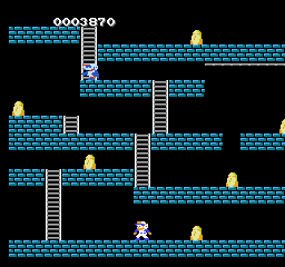 Super Lode Runner (NES) screenshot: Round two