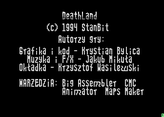 Deathland (Atari 8-bit) screenshot: Game introduction