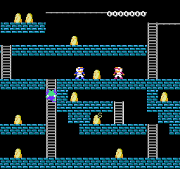 Super Lode Runner (NES) screenshot: Two-player game