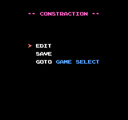 Super Lode Runner (NES) screenshot: Construction menu