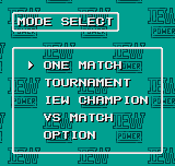 Big Bang Pro Wrestling (Neo Geo Pocket Color) screenshot: The Main Menu