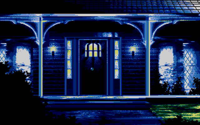 Elvira: The Arcade Game (Amiga) screenshot: Elvira's house