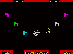 The Pyramid (ZX Spectrum) screenshot: Shooting