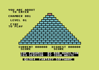 The Pyramid (Commodore 64) screenshot: The pyramid