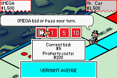 Monopoly (Game Boy Advance) screenshot: I decide to auction......