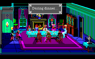 The Colonel's Bequest (Amiga) screenshot: Intro: Dinner.