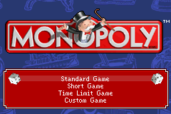 Monopoly (Game Boy Advance) screenshot: Main menu