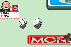 Monopoly (Game Boy Advance) screenshot: The dice roll along
