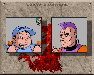 Tube Warriors (Amiga) screenshot: The character selection screen appears before every match.