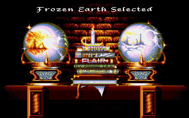 Elvira: The Arcade Game (Amiga) screenshot: Region select